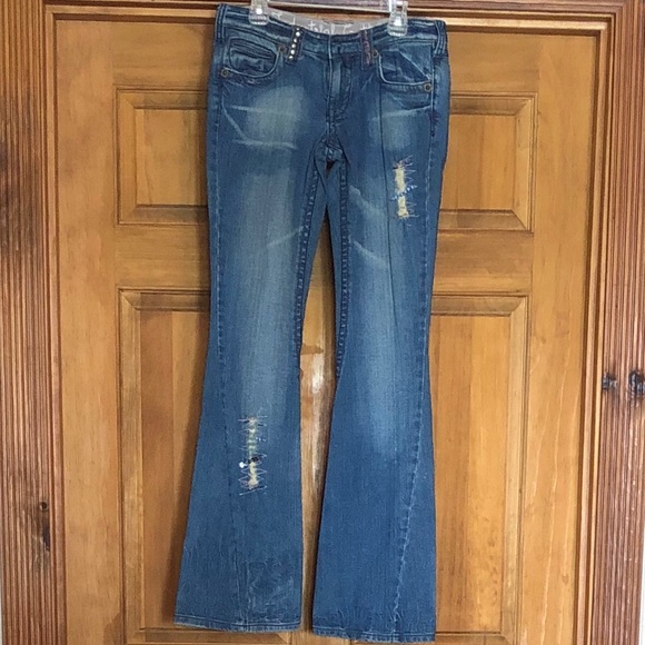 Industrial Cotton Flare Jeans - Picture 1 of 13